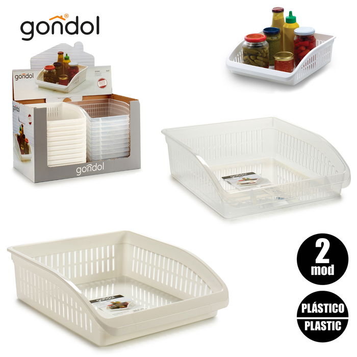 Gondol Organizador Cocina Plástico Blanco 26 x 8.5 x 29 cm (Set de 24)