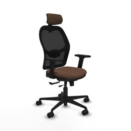 PIQUERAS Y CRESPO Silla de oficina Jorquera con mecanismo Sincro/Traslack Marrón y Negro