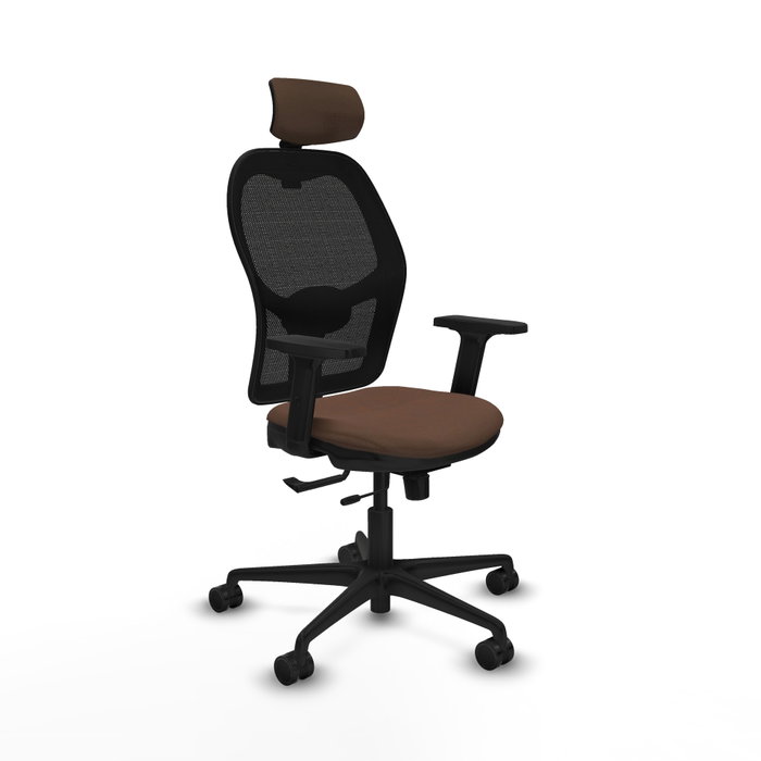 PIQUERAS Y CRESPO Silla de oficina Jorquera con mecanismo Sincro/Traslack Marrón y Negro PIQUERAS Y CRESPO Silla de oficina Jorquera con mecanismo Sincro/Traslack Marrón y Negro