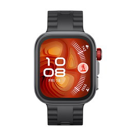 HUAWEI TECHNOLOGIES Huawei Watch Fit 4 Pro - Reloj Inteligente, Pantalla AMOLED 1.82", 10 días batería, GPS, 5 ATM, Negro con correa de Fluoroelastómero