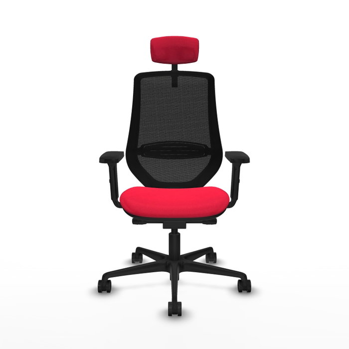 PIQUERAS Y CRESPO Silla de oficina Mardos con mecanismo Sincro/Traslack, Rojo y Negro