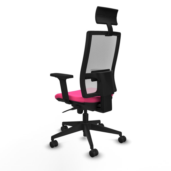 PIQUERAS Y CRESPO Silla de oficina Horna con mecanismo Sincro, Rosa y Blanco