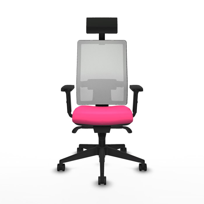 PIQUERAS Y CRESPO Silla de oficina Horna con mecanismo Sincro, Rosa y Blanco