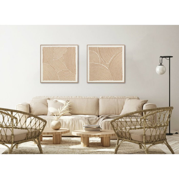 DKD Home Decor Set de 2 Cuadros Modernos de Lienzo y Cuerda 100x3,8x100 cm DKD Home Decor Set de 2 Cuadros Modernos de Lienzo y Cuerda 100x3,8x100 cm
