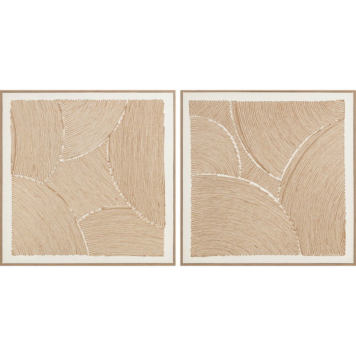 DKD Home Decor Set de 2 Cuadros Modernos de Lienzo y Cuerda 100x3,8x100 cm DKD Home Decor Set de 2 Cuadros Modernos de Lienzo y Cuerda 100x3,8x100 cm