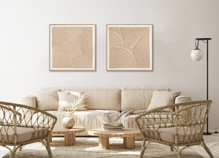 DKD Home Decor Set de 2 Cuadros Modernos de Lienzo y Cuerda 100x3,8x100 cm DKD Home Decor Set de 2 Cuadros Modernos de Lienzo y Cuerda 100x3,8x100 cm