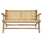 DKD Home Decor Banco de Teca y Ratán Marrón 120x76x68