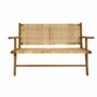 DKD Home Decor Banco de Teca y Ratán Marrón 120x76x68