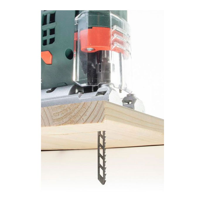 Wolfcraft Hoja de sierra de calar HCS 100 mm (2 uds) - Vástago en T para corte fino en madera y plástico, longitud trabajo 75 mm, profundidad corte 30 mm