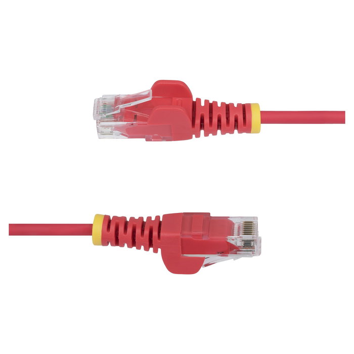 StarTech.com Cable de Red Ethernet CAT6 Delgado Snagless Rojo de 2,5 m - RJ45, 28AWG, Cobre Puro, LSZH, PoE 100W, Probado con Fluke