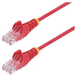 StarTech.com Cable de Red Ethernet CAT6 Delgado Snagless Rojo de 2,5 m - RJ45, 28AWG, Cobre Puro, LSZH, PoE 100W, Probado con Fluke