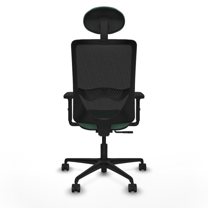 PIQUERAS Y CRESPO Silla de oficina Zulema con mecanismo Sincro, Verde esmeralda y Negro