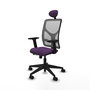 PIQUERAS Y CRESPO Silla de oficina Motilla con mecanismo Sincro/Traslack, Morado y Gris