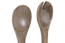 DKD Home Decor Set de 2 Utensilios de Mango Lacado Verde y Blanco
