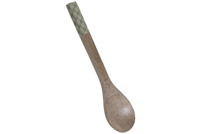 DKD Home Decor Set de 2 Utensilios de Mango Lacado Verde y Blanco DKD Home Decor Set de 2 Utensilios de Mango Lacado Verde y Blanco