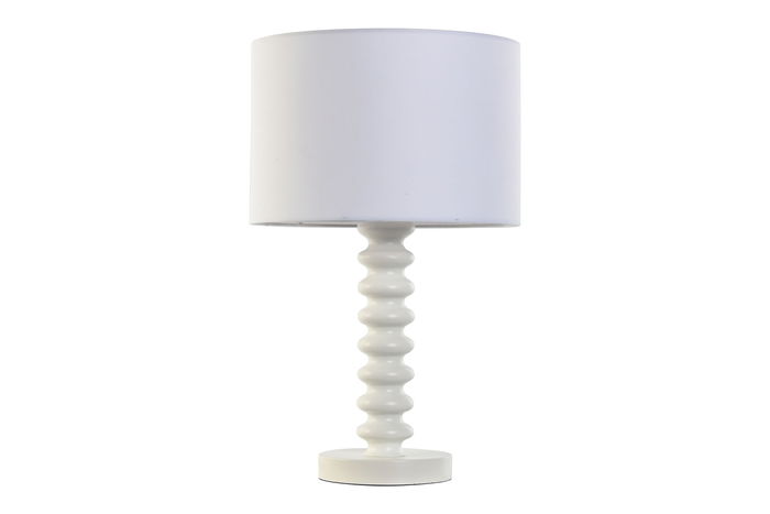 DKD Home Decor Lámpara Sobremesa Blanco Metal y Poliéster 30 x 50 x 30 cm