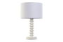 DKD Home Decor Lámpara Sobremesa Blanco Metal y Poliéster 30 x 50 x 30 cm