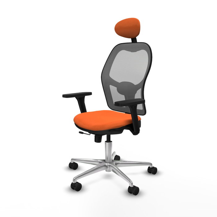 PIQUERAS Y CRESPO Silla de oficina Jorquera Naranja y Gris con Mecanismo Sincro/Traslack PIQUERAS Y CRESPO Silla de oficina Jorquera Naranja y Gris con Mecanismo Sincro/Traslack