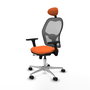 PIQUERAS Y CRESPO Silla de oficina Jorquera Naranja y Gris con Mecanismo Sincro/Traslack
