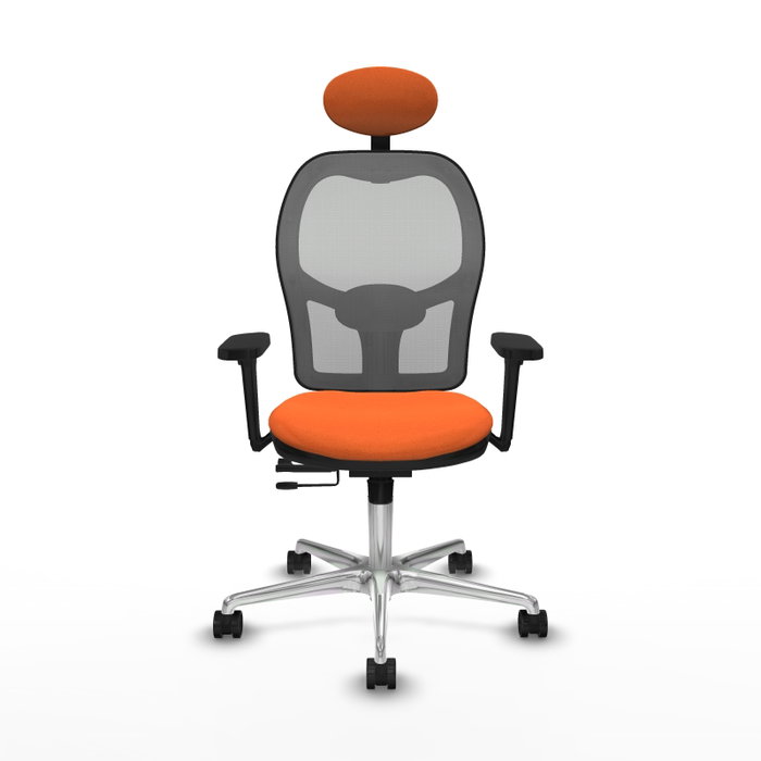PIQUERAS Y CRESPO Silla de oficina Jorquera Naranja y Gris con Mecanismo Sincro/Traslack PIQUERAS Y CRESPO Silla de oficina Jorquera Naranja y Gris con Mecanismo Sincro/Traslack