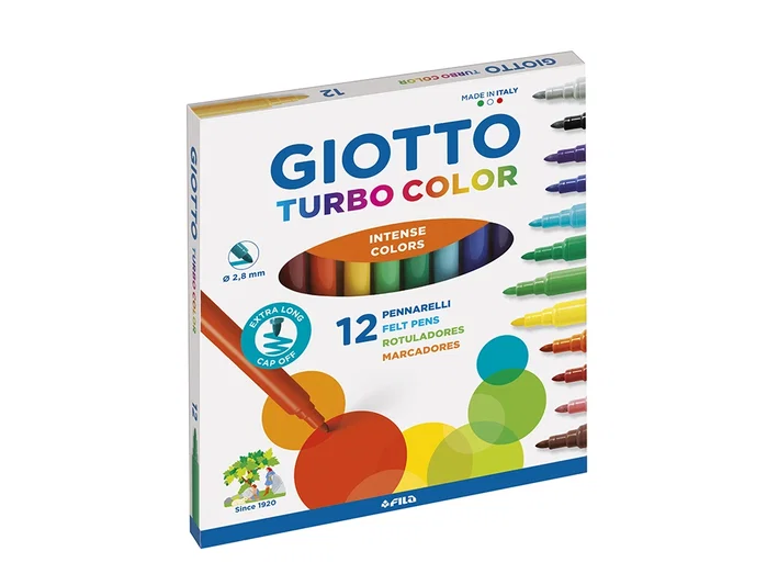 Giotto Turbo Color Estuche de 12 Rotuladores Surtidos