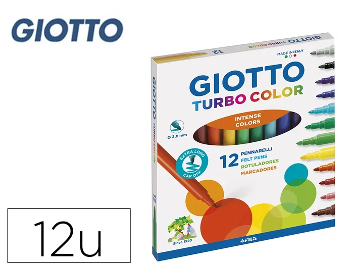 Giotto Turbo Color Estuche de 12 Rotuladores Surtidos