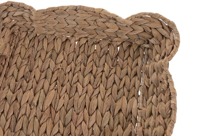 DKD Home Decor Centro de Mesa de Jacinto de Agua y Metal, 35 x 35 x 5 cm, Acabado Natural, 6 Unidades