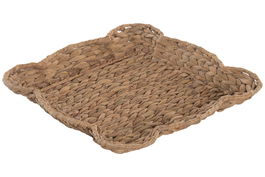 DKD Home Decor Centro de Mesa de Jacinto de Agua y Metal, 35 x 35 x 5 cm, Acabado Natural, 6 Unidades