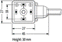 MURRELEKTRONIK Conector de válvulas Versión A 4 pines 18mm hembra