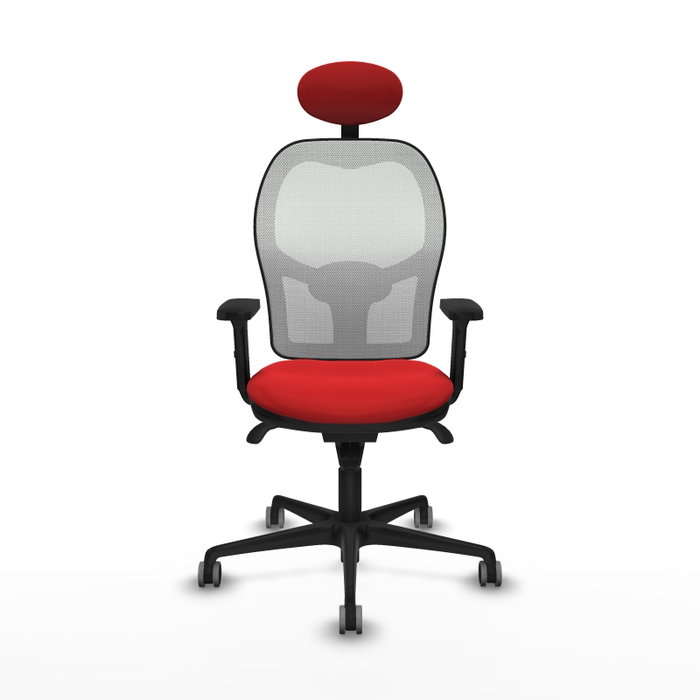 PIQUERAS Y CRESPO Silla de oficina Jorquera con mecanismo Sincro, Rojo y Blanco