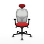 PIQUERAS Y CRESPO Silla de oficina Jorquera con mecanismo Sincro, Rojo y Blanco