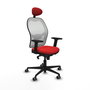 PIQUERAS Y CRESPO Silla de oficina Jorquera con mecanismo Sincro, Rojo y Blanco