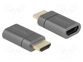 DeLOCK Adaptador HDMI Magnético 8K 60 Hz Macho a Hembra Gris