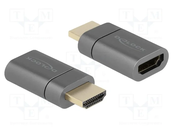 DeLOCK Adaptador HDMI Magnético 8K 60 Hz Macho a Hembra Gris DeLOCK Adaptador HDMI Magnético 8K 60 Hz Macho a Hembra Gris