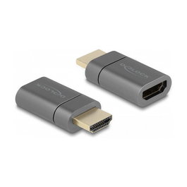DeLOCK Adaptador HDMI Magnético 8K 60 Hz Macho a Hembra Gris