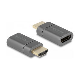 DeLOCK Adaptador HDMI Macho a Hembra Magnético 8K 60Hz 4320p, Longitud 0.032 m, Conector HDMI Tipo A, Color Gris