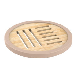 DKD Home Decor Salvamantel Basicos Beige Natural Bambu TPR 17 x 17 x 1 cm (4 Unidades)