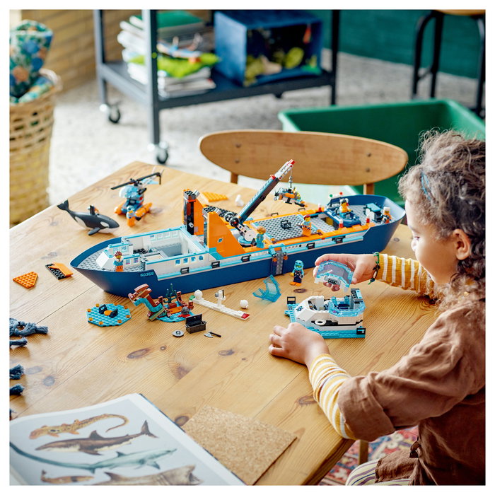 LEGO City 60368 Arktis-Forschungsschiff Set de Construcción para Niños, 815 Piezas, Barco Explorador del Ártico, Multicolor, 7+ Años