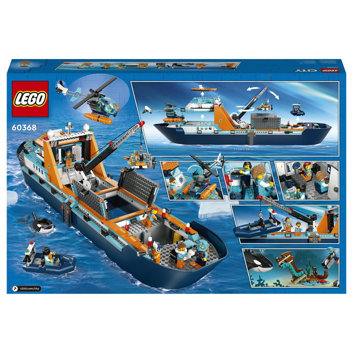 LEGO City 60368 Arktis-Forschungsschiff Set de Construcción para Niños, 815 Piezas, Barco Explorador del Ártico, Multicolor, 7+ Años