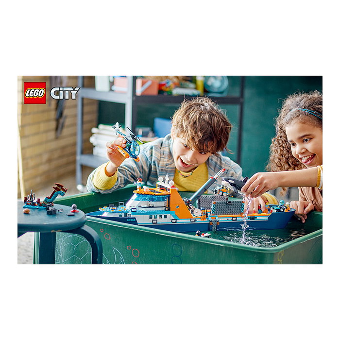 LEGO City 60368 Arktis-Forschungsschiff Set de Construcción para Niños, 815 Piezas, Barco Explorador del Ártico, Multicolor, 7+ Años