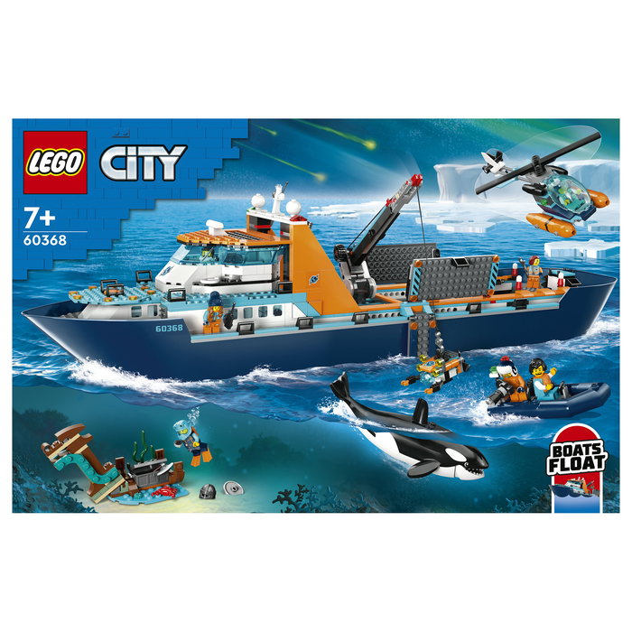 LEGO City 60368 Arktis-Forschungsschiff Set de Construcción para Niños, 815 Piezas, Barco Explorador del Ártico, Multicolor, 7+ Años