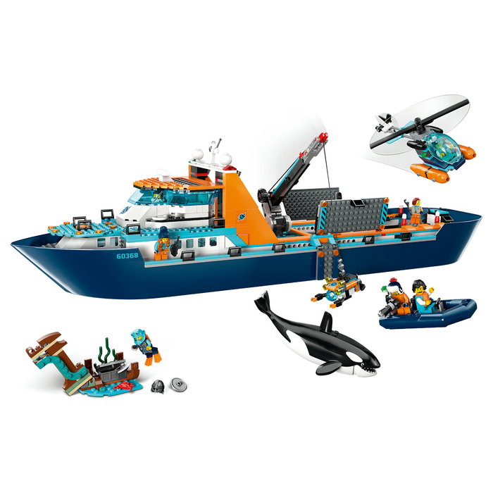 LEGO City 60368 Arktis-Forschungsschiff Set de Construcción para Niños, 815 Piezas, Barco Explorador del Ártico, Multicolor, 7+ Años