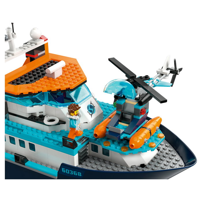 LEGO City 60368 Arktis-Forschungsschiff Set de Construcción para Niños, 815 Piezas, Barco Explorador del Ártico, Multicolor, 7+ Años