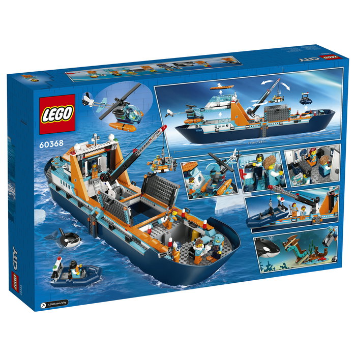 LEGO City 60368 Arktis-Forschungsschiff Set de Construcción para Niños, 815 Piezas, Barco Explorador del Ártico, Multicolor, 7+ Años