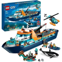 Lego 60368 The Arctic Exploration Ship, Gran Juguete de Bote Flotante, Regalo para Niños