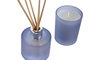 DKD Home Decor Ambientador Mikado Mediterraneo Azul Set de 2 piezas 50ml Cristal Cera Parafina