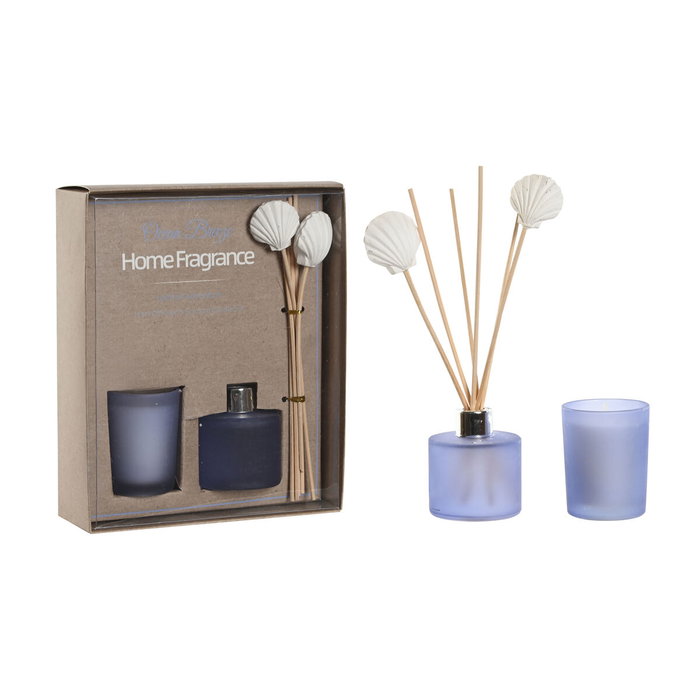 DKD Home Decor Set de 2 Ambientadores Mikado de Cristal Mediterráneo 50ml
