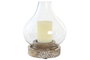 DKD Home Decor Portavela Mango Cristal Natural Marrón Claro