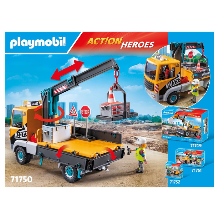 Playmobil Camión de Construcción con Grúa Action Heroes 71750