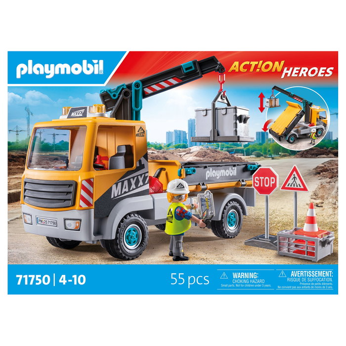 Playmobil Camión de Construcción con Grúa Action Heroes 71750